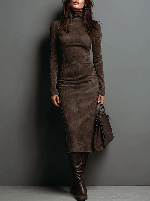 Lorena ║ Abito lungo midi in marrone